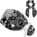 Women's Working Caps with Scrunchies Tarot Pattern Background Lace-Up Hat Unisex Hair Covers One Size