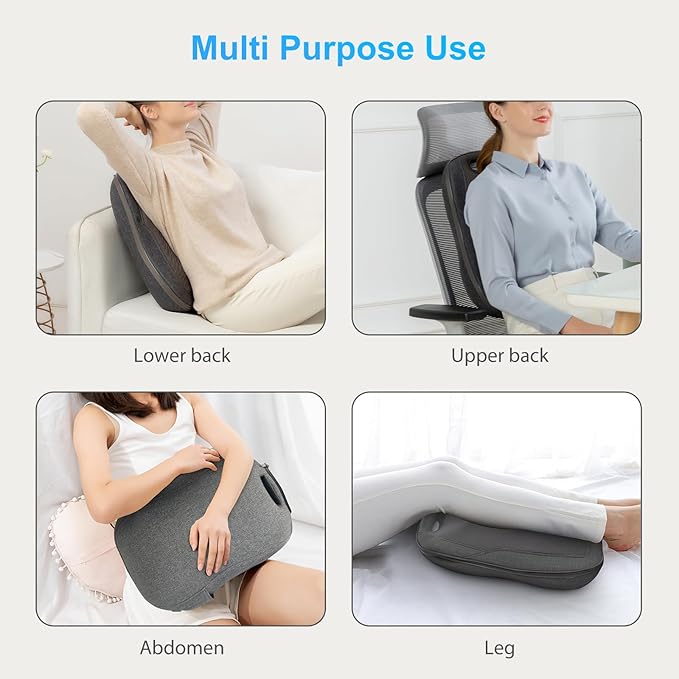 CooCoCo 14"×19" Shiatsu Back Massager with Heat, Birthday Gifts for Dad Mom Women Men Husband, Portable Massage Chair Pad, Kneading Massage Tools for Pain Relief, Chair Massager for Office Home