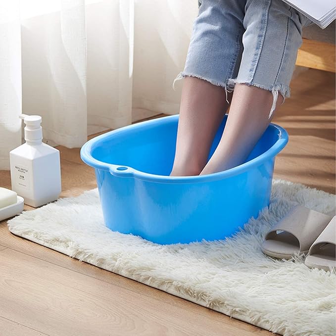 AXLOFO® Foot Soaking Bath Basin, Large Plastic Foot Soaking Tub, Feet Massage Feet Bath Bucket, Great for Getting the Dead/Old Skin Off Your Foots (bluebasin)