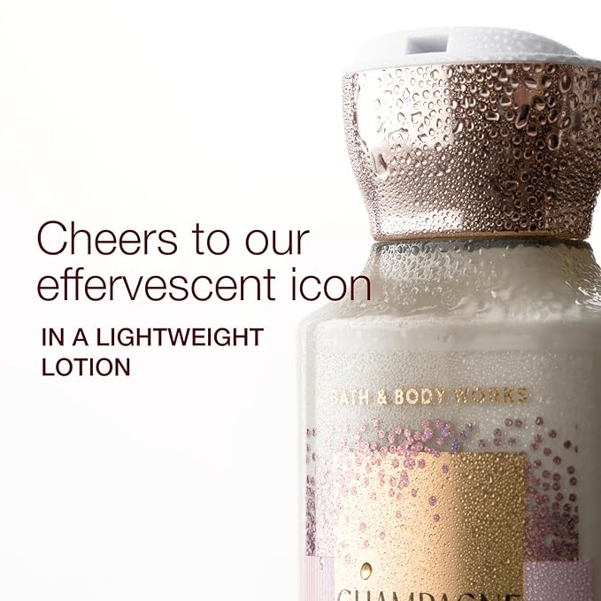 Bath & Body Works Champagne Toast Body Lotion, Lightweight Daily Moisturizer with Shea Butter & Coconut Oil, Bubbly Champagne & Sparkling Berry Scent, 8 fl oz - 2 Pack