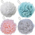 Pack of 4 Bath Sponges Shower Loofahs 60g Bath Exfoliating Sponge Shower Pouf Body Scrubber Mesh Pouf for Exfoliate Cleanse and Soothe Skin