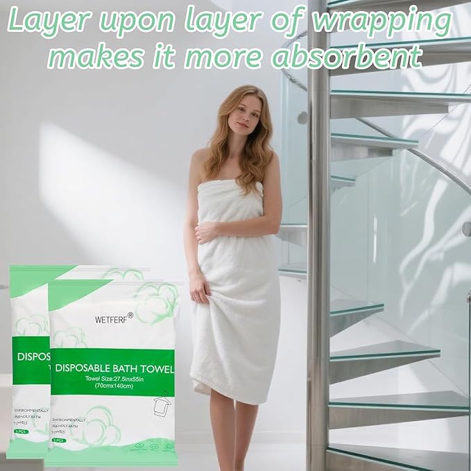 20 Pack Disposable Bath Towels Durable Large Portable Thicken Camping Towels for Travel Hotel Business Trip Swimming Pet Towels Sauna Spa Hot Spring Water Play 55''X27.5''