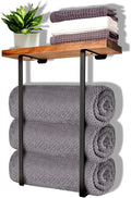 Joben Oligey Towel Racks for Bathroom Wall Decor,Bathroom Shelves,Black Minimalist Design Storage Organizer for Large Towels, Small Towels, Hand Towels,Spa, Salon, RV