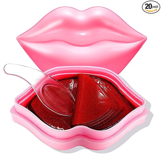 20Pcs Moisturizing/Plumping Lip Mask, Restores Moisture Mask for Dry Lips and Lines Overnight Care, Gel Treatment Masks  (Pink)