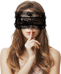FRESHME Lace Sleeping Eye Mask - Adjustable Blackout Sleep Masks Black Floral Embroidery Comfortable Blindfold Eyes Cover wiht Lace Border for Women Adults Couples Night Time Gift