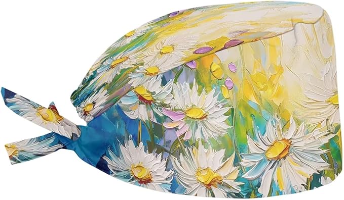 JoyLamoria Novelty Printed Cap with Sweatband Women Men Adjustable Tie Back Hats for Paiting