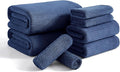 8 Piece Bath Towel Set Navy |2 Oversized Large Bath Sheet,2 Hand Towels,4 Washcloths| Ultra Soft Cozy Bath Towel Set for Bathroom Hotel Gym Spa,Highly Absorbent & Quick Dry Bathroom Towel Collections
