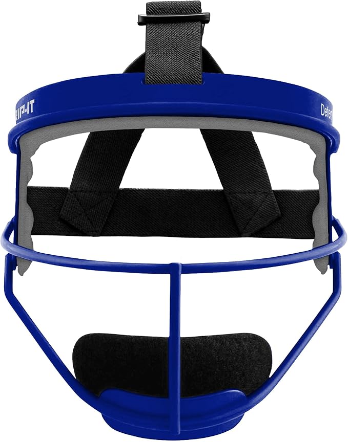 RIP-IT Original Defense Softball Face Mask, Lightweight, Protective Fielder's Softball Face Shield with Ponytail Strap & Soft Foam Padding