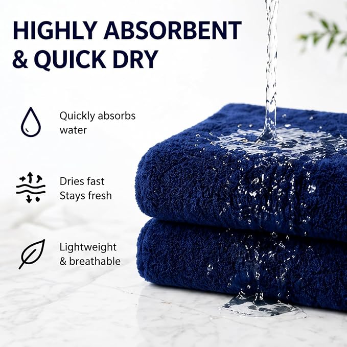 SEISSO 2 Pack Extra Large Bath Towels 63"x35", Bath Sheets for Sensitive Skin 70% Polyester 30% Viscose Fiber from Bamboo, Super Soft, Highly Absorbent & Quick Dry, Oversized Shower Towels