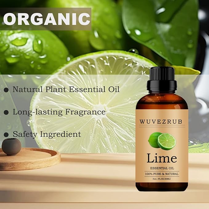 Lime Essential Oils, 30ML Pure and Natural Essential Oil for Aromatherapy Diffuser - Lime /1 Fl Oz