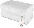Classic Turkish Towels CTT - Premium 2 Piece Jumbo Bath Sheets, 100% Turkish Cotton, Absorbent & Ultra Comfy Bath Towel Sheets for Hotels & Spa | 40"x65" (White)