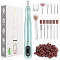 TUOBEO Cordless Nail Drill Electric Rechargeable File Kit, Professional Efile Acrylic Gel Nail Polish Remover Pedicure Manicure Machine Portable Set with 11 Bits 56 Sanding Bands for Salon Mint Green