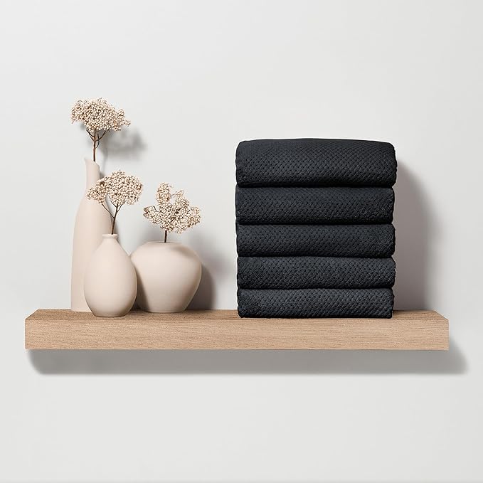 Fromm Softees Plush Bleachproof Microfiber Hair Towel for Salon, Barber, Spa, Ultra Soft Hair Wrap, Drying Towel for All Hair Types, Hands, Face, Durable Salon Towels, 18 x 30 Inches, Dark Grey 6 Pack