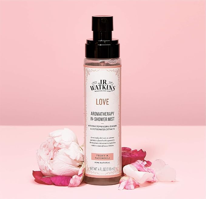 J.R. Watkins Love Aromatherapy in-Shower Mist, Natural Peony & Patchouli, 4 oz