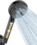 6-Setting Filtered Handheld Shower Head, JDO High Pressure Shower Head with Replaceable Filter Cartridge 4.7 Inch Detachable Showerhead for Chlorine Hard Water Removal, 59 Inch Stainless Steel Hose