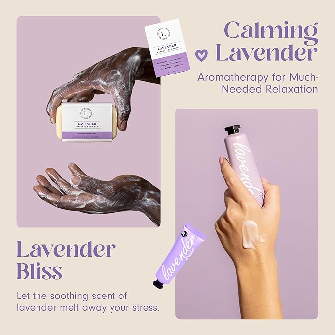 Unboxme Lavender Spa Gift Basket for Women — Mother’s Day Gifts for Mom, Self Care Package with Aromatherapy Candle, Bath Bomb, Tea & Mug | Birthday, Thank You, Get Well