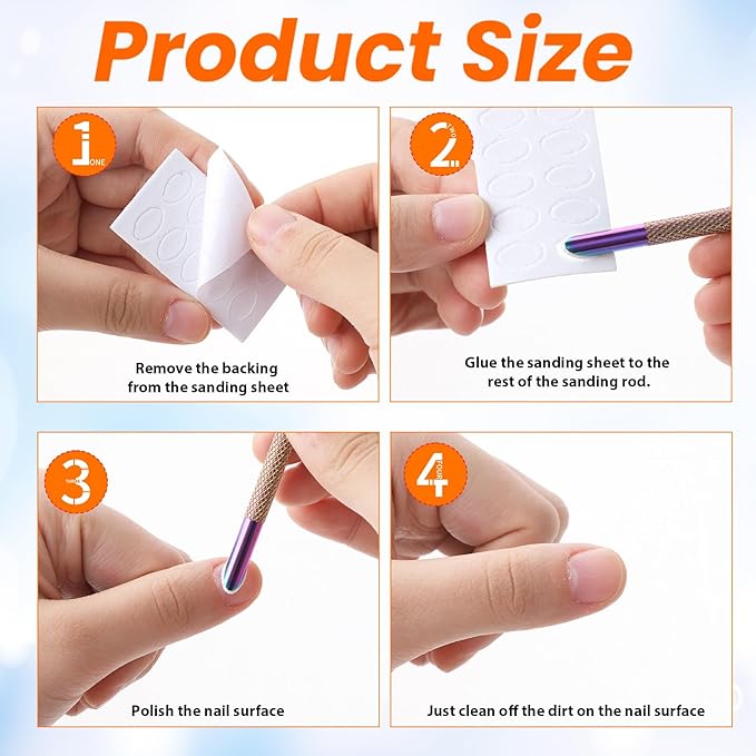 Cuticle Pusher, Dual Ended Nail Cuticle Remover with 5 Nail Sand Polishing Tablets Nail Care Polish Remover Cuticle Trimmer Manicure Kit for Pedicure Nail Art