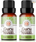 GuruNanda Tea Tree Essential Oil, 100% Pure, Natural and Undiluted Diffuser Oil for Aromatherapy, Massages & DIY Recipies, Helps in Skin & Hair Care (2X0.5 fl Oz)