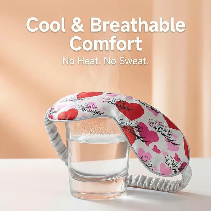 Luxury Elastic Band Sleep Mask – Soft, Lightweight & Ultra Comfort-Perfect for Light Blocking Wake up Radiant (Silver, Adjustable Strap)