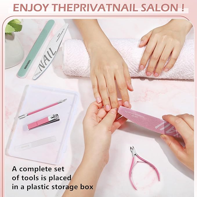 Nail Care Kit,Nail Files and Nail Buffer, Manicure Kit for Women,Cuticle Nippers,Cuticle Trimmer, Cuticle Pusher,Nail Tools,Nail Kit, Pedicure & Manicure Tools,Nail Prep Kit,Gifts for Mom Women
