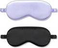 2Pack Silk Sleep Mask,IEKEODI Eye Mask for Sleeping，Elastic Blackout Eye Mask & Blindfold for Full Night's Sleep,Travel and Nap(Black+Purple)
