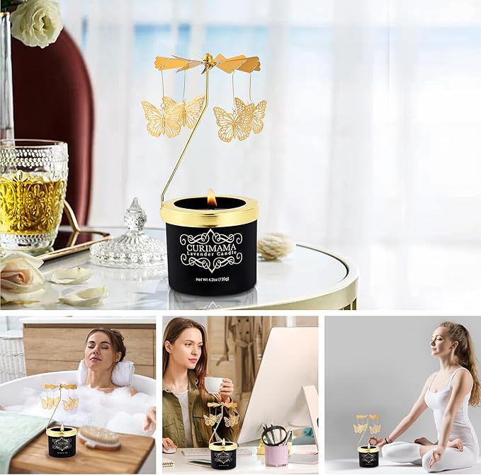 Mothers Day Gifts for Mom, Unique Birthday Gift for Women, Mothers Day Gifts for Mom Daughter Wife, Butterfly Gift for Grandma, Rotating Candles Presents for Friend