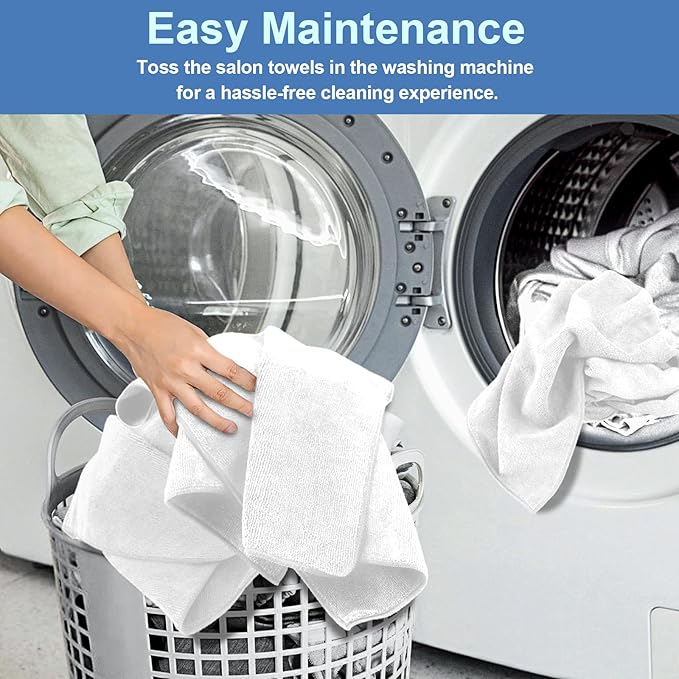 UNIMADE 2 Pack Hand Towels Set - Highly Absorbent and Quick Drying Microfiber Gym Towels, Premium Wash Cloths for Bathroom, Salon, Gym, Shower, Hotel, and Spa - 16x27 inch (White)