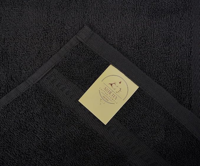 Premium 100% Cotton Hand Towels – Pack of 24, 16x27 Inch – Quick-Dry, Highly Absorbent Salon Towels for Hair Care, Gym, Spa & Bathroom – Black