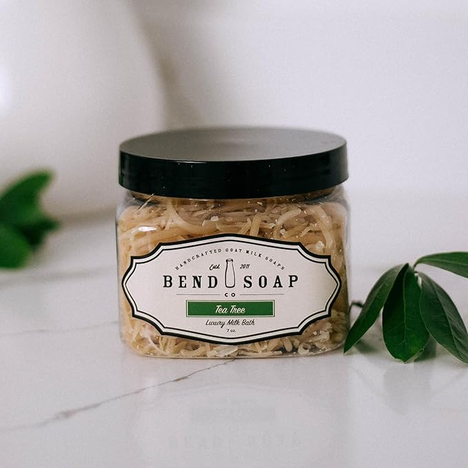 Bend Soap Company Milk Bath, 100% Natural Ingredients, Gentle Cleanser, Hydrates Moisturize and Softens the Skin, Handcrafted Goat Milk Soap, Essential Oil, 2 lbs - Tea Tree