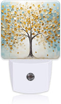 Plug in Night Lights Golden Tree Of Life Oil Painting Nightlight Plug Into Wall Dusk to Dawn Sensor LED Night Light for Kid Girls Boys Women Room Decor,Hallway,Kitchen,Bathroom,Nursery,Stairs