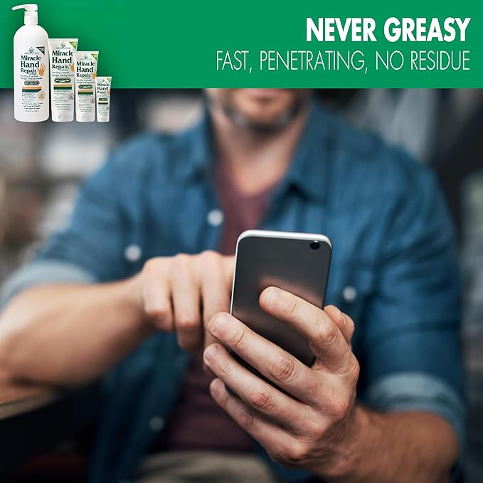 Miracle Hand Repair Cream for Dry Cracked Hands (8 oz & 1 oz) Best Healing Hand Cream with 60% Aloe Vera - Non-Greasy Moisturizer for Working Hands - Fast Absorbing Lotion for Extremely Dry Skin