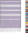 EPHESUS TOWELS Turkish Beach Towel - 38x70 inch Oversized - Sultan Design - Turkish Towel for Beach, Bath, Pool, Gym, Yoga - Prewashed, Lightweight, Quick Dry (Soft Light Lilac, Sultan)