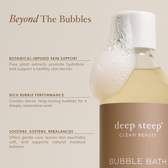 Deep Steep Bubble Bath, Mango Papaya, 10 oz – Soothing Soak with Shea Butter, Argan Oil, Aloe Vera & Coconut Oil – Vegan, Sulfate-Free, PH-Balanced Clean Beauty