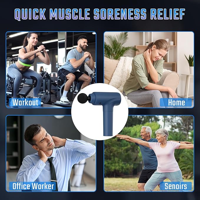 cotsoco Massage Gun Deep Tissue, Mothers Day Gifts for Mom, Muscle Massage Gun with 9 Attachment Heads 20 Speeds & Silent Brushless Motor for Pain Relief, Handheld Percussion Back Massager Gun