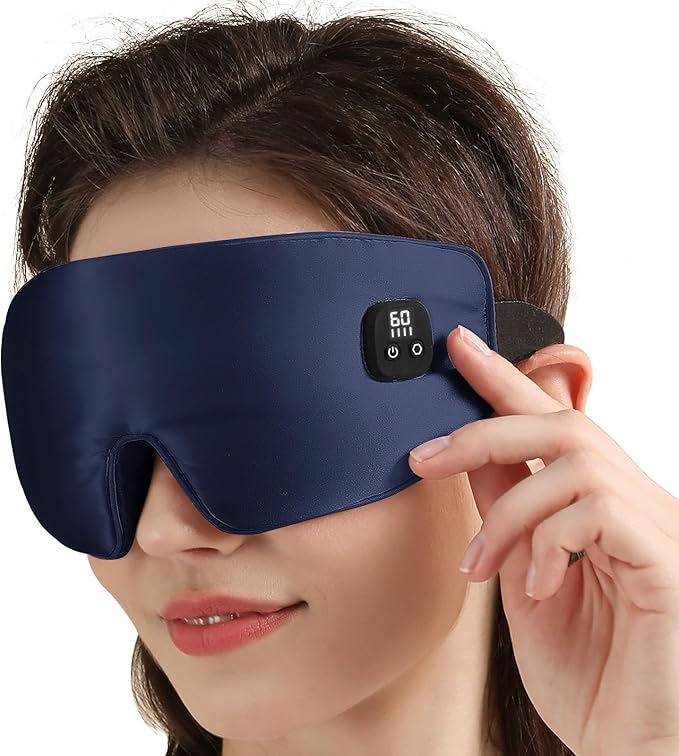 Silk Heated Eye Mask Cordless, 1500mAh Warm Eye Compresses for Dry Eyes, Rechargeable Eye Mask with 4 Temperature Settings & 4 Timer Settings, Gift for Men Women