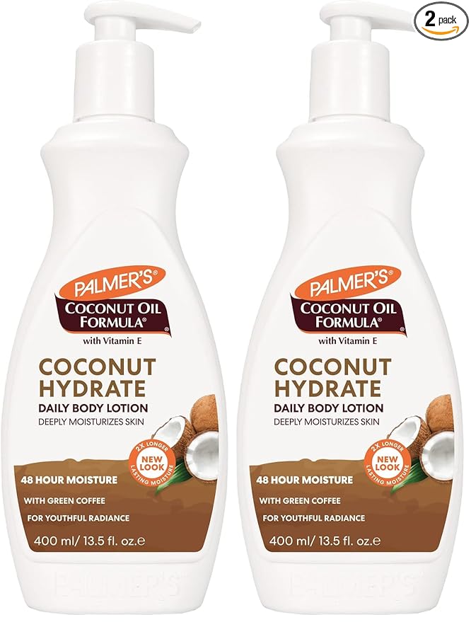 Palmer's Coconut Oil Formula Body Lotion for Dry Skin,Hand & Body Moisturizer with Green Coffee Extract & Vitamin E,Pump Bottle,13.5 Fl Oz,(Pack of 2)