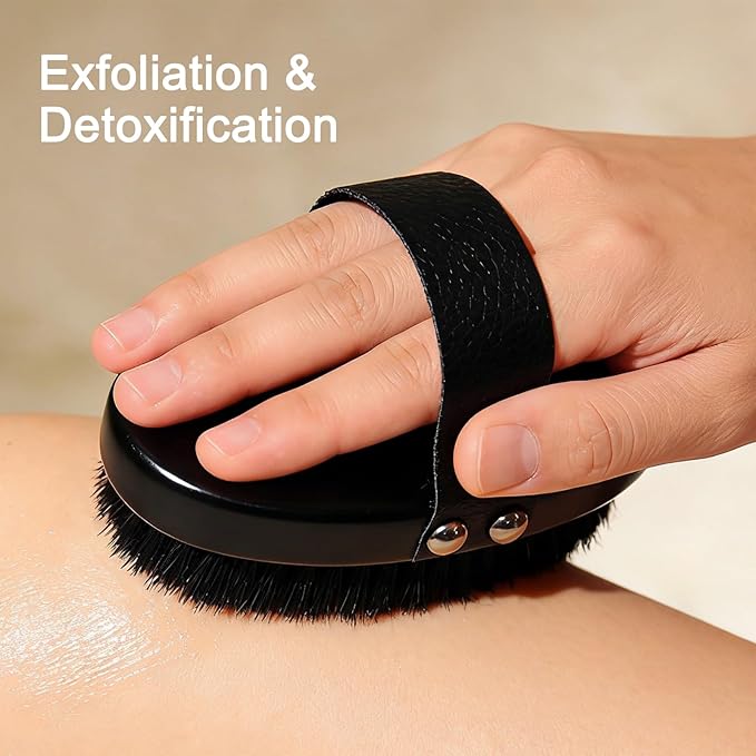Gracekey Ionic Copper Dry Brushing Body Brush for Lymphatic Drainage & Exfoliation - Copper Body Brush to Improve Circulation, Reduce Cellulite for Glowing Skin