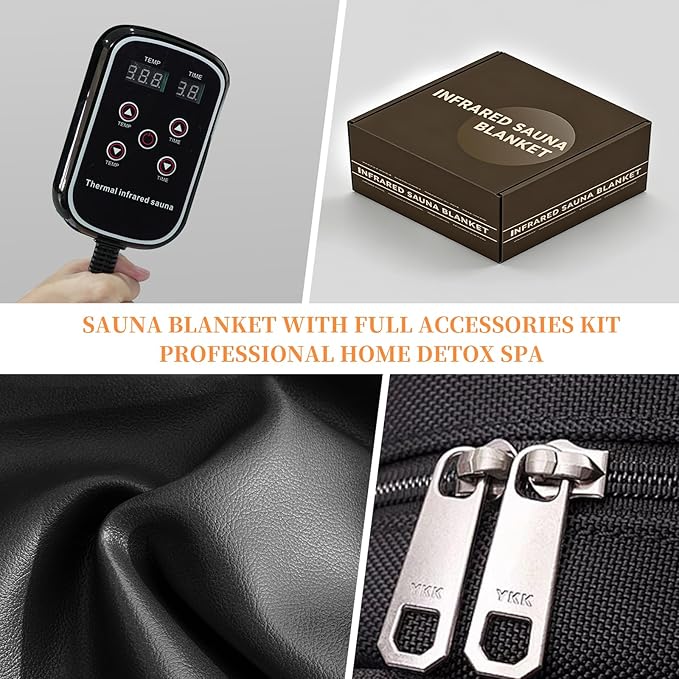 Portable Infrared Sauna Blanket, Sauna Bag for Home Use Weight Loss and Detox, Temperature Range 86-158℉, 1-99 Min Timer, Waterproof & Foldable, Detox & Relaxation at Home