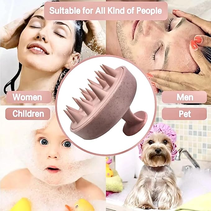 INVODA 4PCS Scalp Massage Brushes Ultra-Soft Silicone Shampoo Brushes for Deep Cleaning & Relaxation – Gentle Hair Care for All Hair Types (Men, Women, Pets) Ergonomic Shower Brush Set