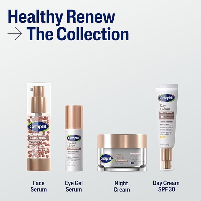 Cetaphil Healthy Renew Anti Aging Face Serum 1 Oz, Retinol Alternative Serum for Face with Niacinamide & Peptides, Skincare for Sensitive Skin with Vitamin B Complex, Fragrance Free