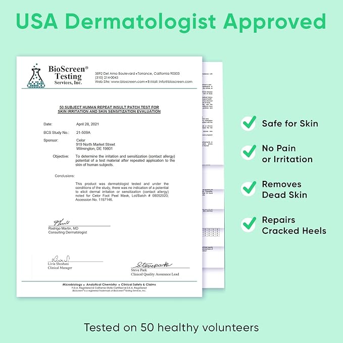 Foot Peel Mask - Foot Mask for Baby Soft Skin - Remove Dead Skin, Dry, Cracked Feet & Callus, Foot Spa, Made with Aloe Vera Extract for Women and Men (2 Pairs) | Peppermint