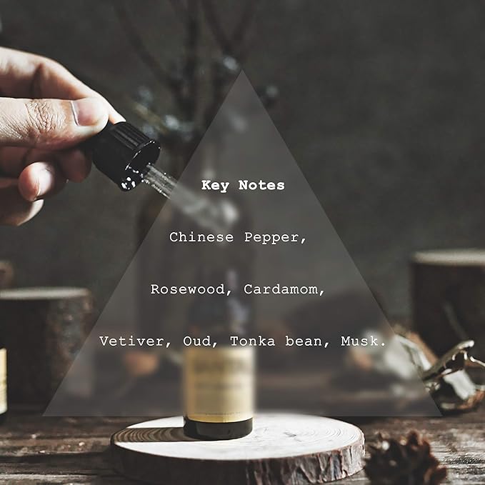 Oud Diffuser Oil, Niche Scent, Luxury Chinese Pepper, Rosewood, Cardamom, Vetiver, Oud, Tonka Bean, Musk Essential Oils Blend for Ultrasonic Diffuser Scent Projects(.33 oz/10 ml)…