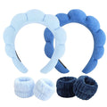 6Pcs Spa Set, Terry Cloth Headbands & Wrist Washbands for Face Washing