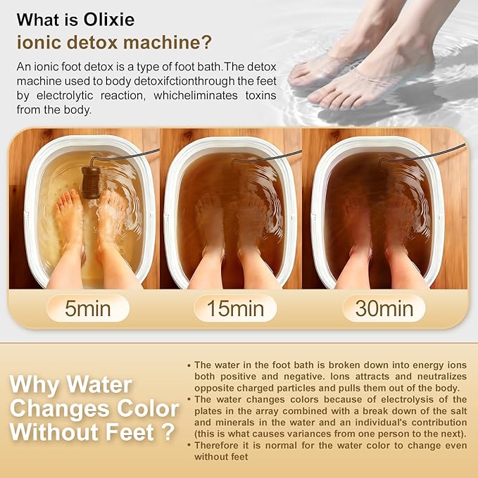 Ionic Foot Bath Detox Machine,Foot Detox Foot Bath Soak Tub with 2 Arrays,80 Disposable Foot Bath Liners,Detox Sea Salt,Folding Foot Spa Bucket,Home Salon-Level Foot Soaking Tub