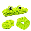 my novel things Face Wash Headband, Skincare Headband Wrist Bands For Washing Face Set Spa Hair Bands come with a Hair Scrunchie Cute Green Frog Elastic for Makeup Girls Women