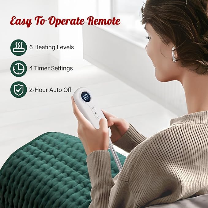 Heating Pad for Back Neck Shoulder Pain Relief and Period Cramps, Large Heating Pads for Women Legs Knee Feet Stomach and Hip with Timer, Machine Washable Heat Pad, Gifts for Women Mom Her Men Dad Him