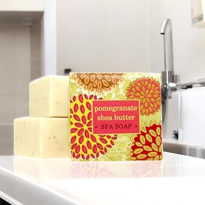 Greenwich Bay Mini Botanical Soap Bars – 12 Pack 1.9 oz Each – Individually Wrapped Guest Soaps for Airbnb, Spa, Travel, Bath – Travel Size Bar Soap Set, Pomegranate