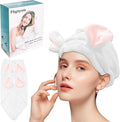 fhgnysm 2 Packs Microfiber Hair Towel, Hair Turbans for Wet Hair, Drying Hair Wrap Towels for Curly Hair Woman Anti Frizz,Head Towel to Dry Hair Quickly(White)