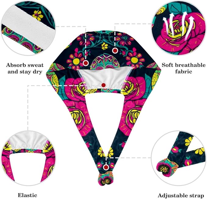 Scrub Cap, Nurse Hat, Surgical Cap with Hair Scrunchy