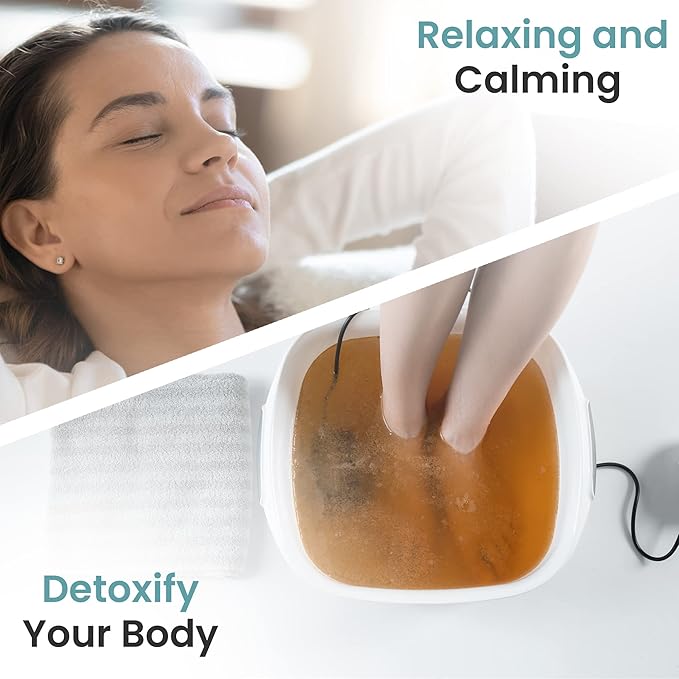 Better Health Company Ionic Foot Bath Detox Machine - Foot Spa Bath for Home Use - Free Regain Health & Vitality Booklet & Brochure - 2 Arrays, 20 Basin Liners, Detox Sea Salt, No Basin